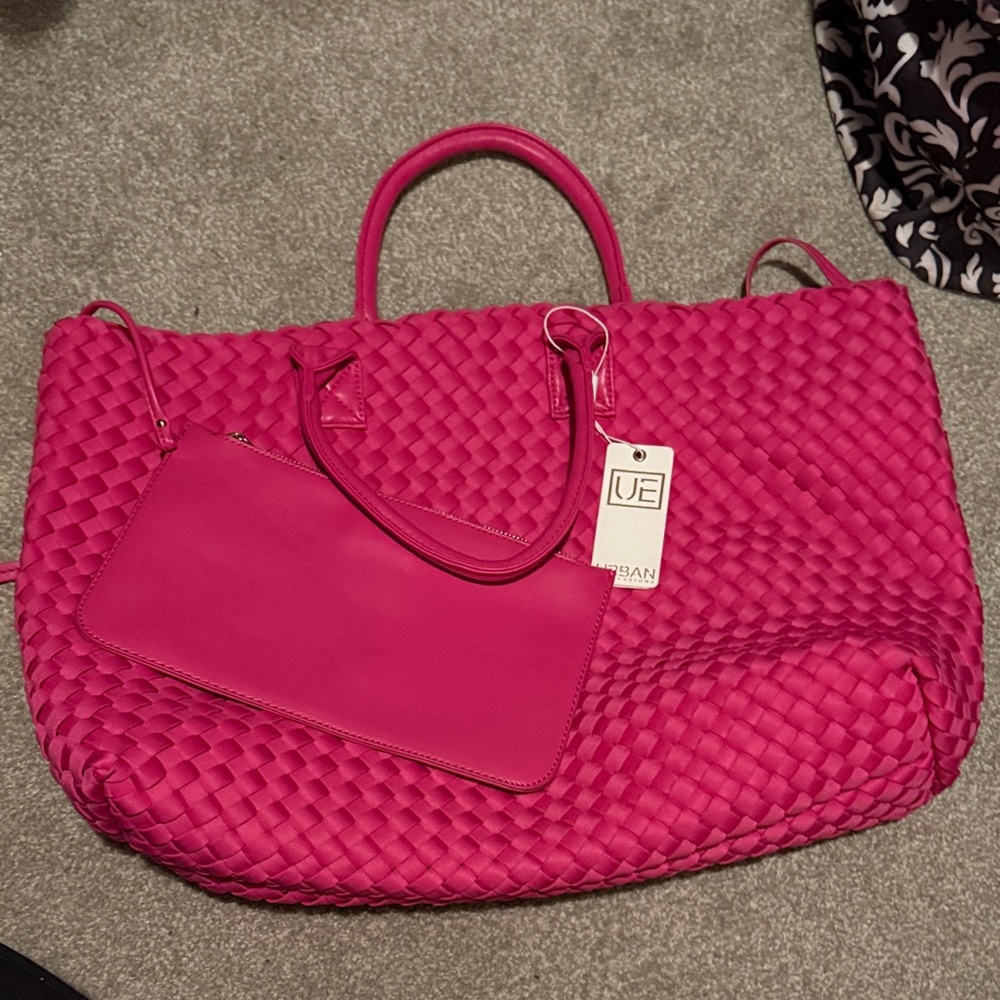 Urban Expressions Fuchsia Woven Tote